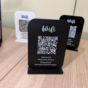 Acrylic WiFi QR Code Sign | Home & Office Network | Custom WiFi Password Display | Modern Decor