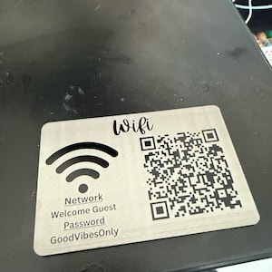 Wifi QR Code Sign | Metal Magnet or Plaque | Guest Wifi Password ...
