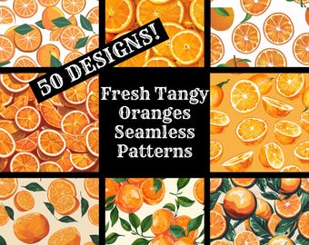 Orange Seamless Pattern: Fresh Tangy Citrus Print (Digital Download)