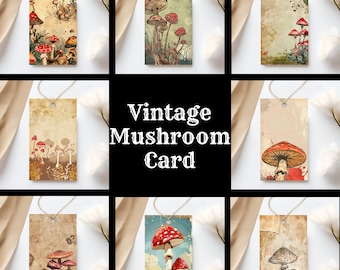Vintage Mushroom Journal Tags: Printable Ephemera (Digital Download)