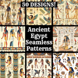 Altes Ägypten nahtlose digitales Papier, druckbare Scrapbook Papier nahtlose Texturen, digitale Sofort-Download altes Ägypten Sublimation Wrap