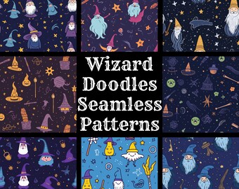 Wizard Doodles Seamless Pattern: Scrapbook Paper (Digital Download)