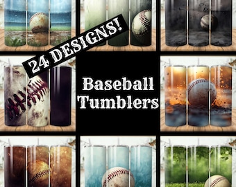 Pacchetto di involucri per bicchieri da baseball: 24 disegni per sublimazione (download digitale)