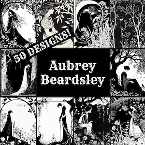 Aubrey Beardsley Journal Paper, Aubrey Beardsley Printable Paper, Vintage Aubrey Beardsley, Aubrey Beardsley Journal Supplies Journal Insert