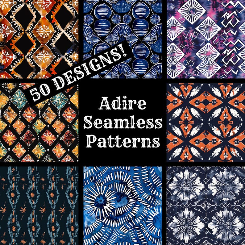 a collage of different patterns with the words adre seamless patterns
