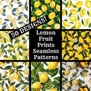 Zitrone Obst druckt nahtloses digitales Papier, bedruckbares Scrapbook Papier nahtlose Texturen, digitaler Sofort Download