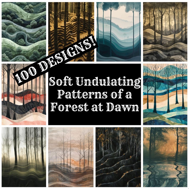 Soft Undulating Patterns of a Forest at Dawn Journal Paper, Printable