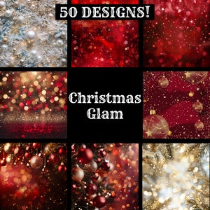 Papier glam de Noël, papier imprimable glam de Noël, Noël glam vintage, fournitures de journal de Noël glam, intercalaire de journal Noël glam