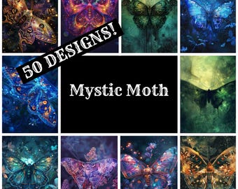 Mystic Moth Journal Paper: Vintage Scrapbook Printables (Digital Download)