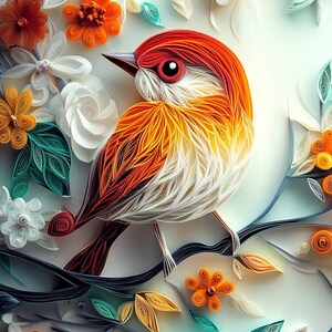 Quilling Bird Paper: Vintage Journal Inserts (PNG Digital Download) - Etsy