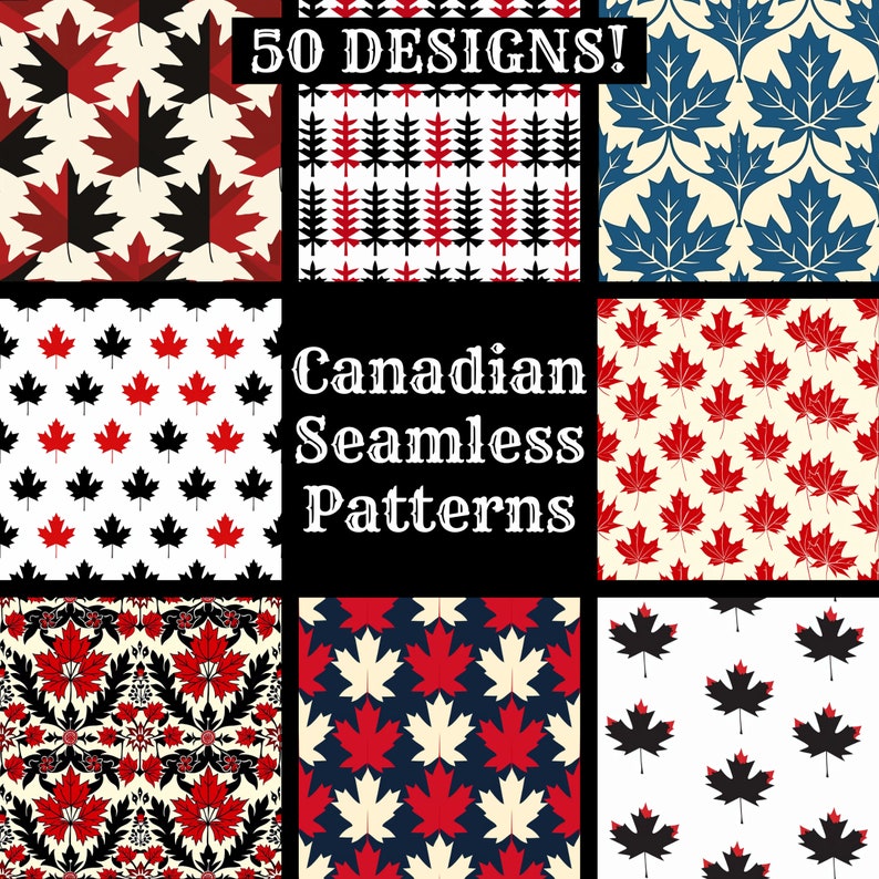Canadian Maple Leaf Seamless Pattern: Fabric Sublimation (digital ...