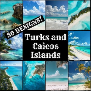 Turks and Caicos Islands Digital Paper: Vintage Journal Inserts (PNG, 8.5x11 in) (Digital Download)