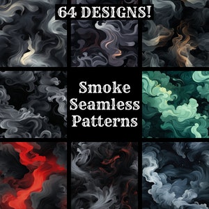 Papier cyfrowy Smoke Seamless, bezszwowe tekstury papieru do scrapbookingu do druku, natychmiastowe pobieranie, komercyjne zastosowanie wzoru dymu, owijanie dymem