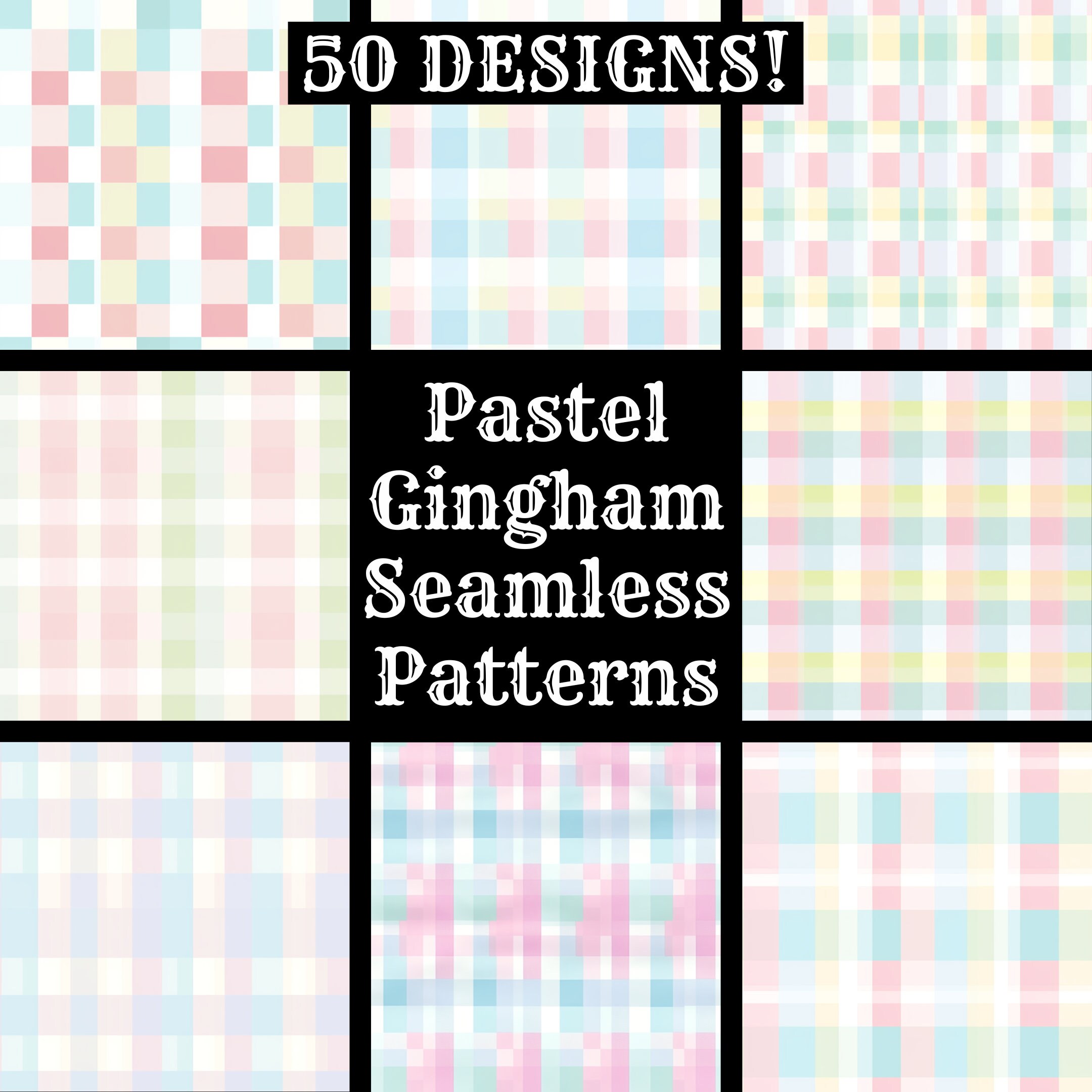 Pastel Gingham Seamless Patterns: Scrapbook Paper (digital Download) - Etsy
