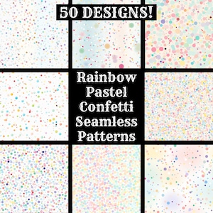 Regenbogen Pastell Konfetti Muster: 50 digitale PNG Papiere (digitaler Download)
