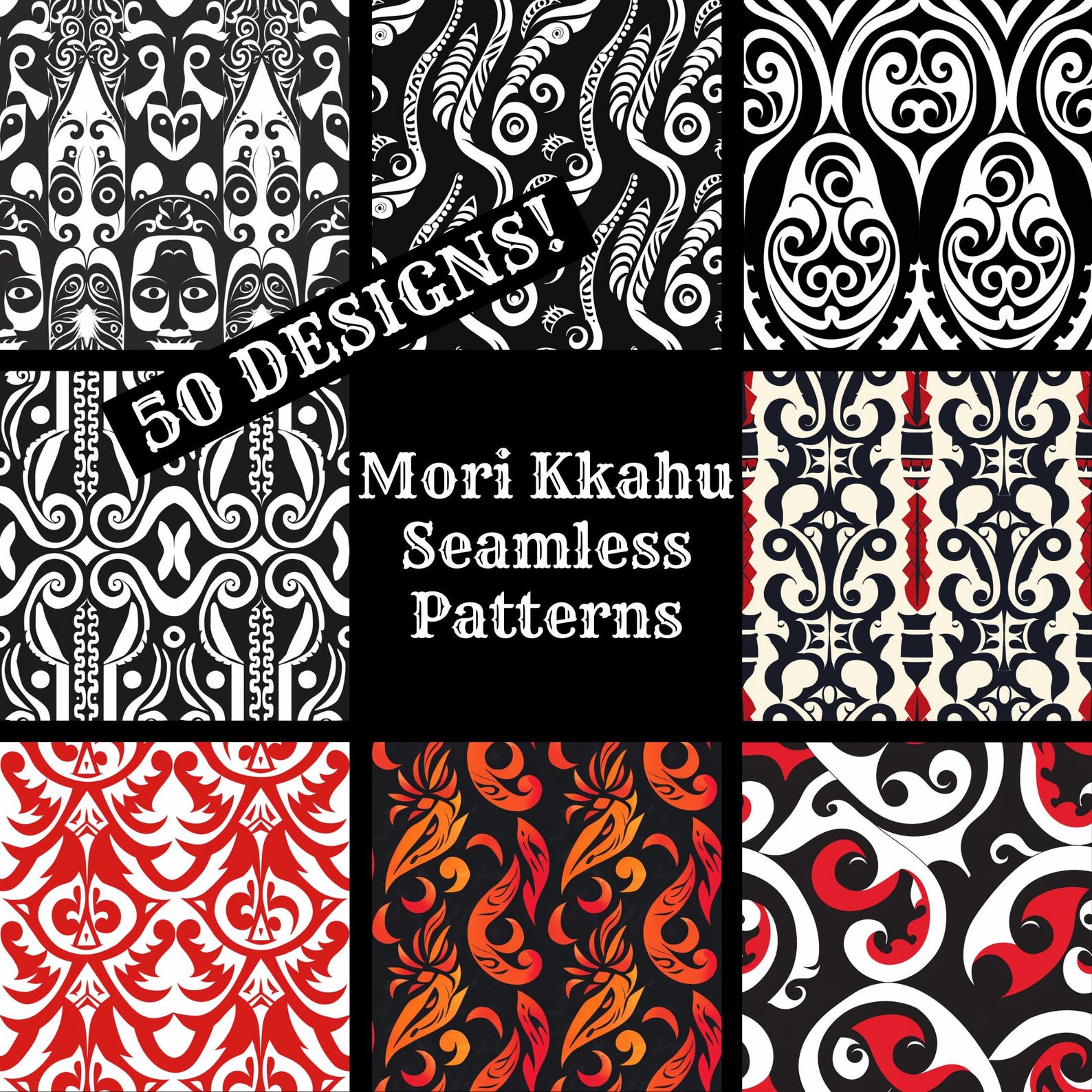 Mori Pattern Mori Kkahu Seamless Pattern: Printable Scrapbook Paper (digital ...