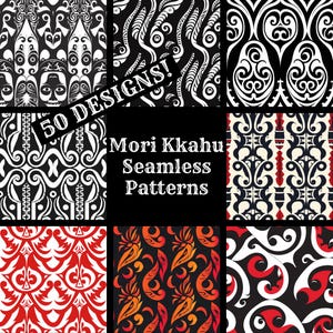 Mori Kkahu Seamless Digital Paper, Mori Kkahu Printable Scrapbook Paper ...