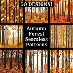 Autumn Forest Seamless Pattern: Printable Fabric Sublimation (Digital Download)