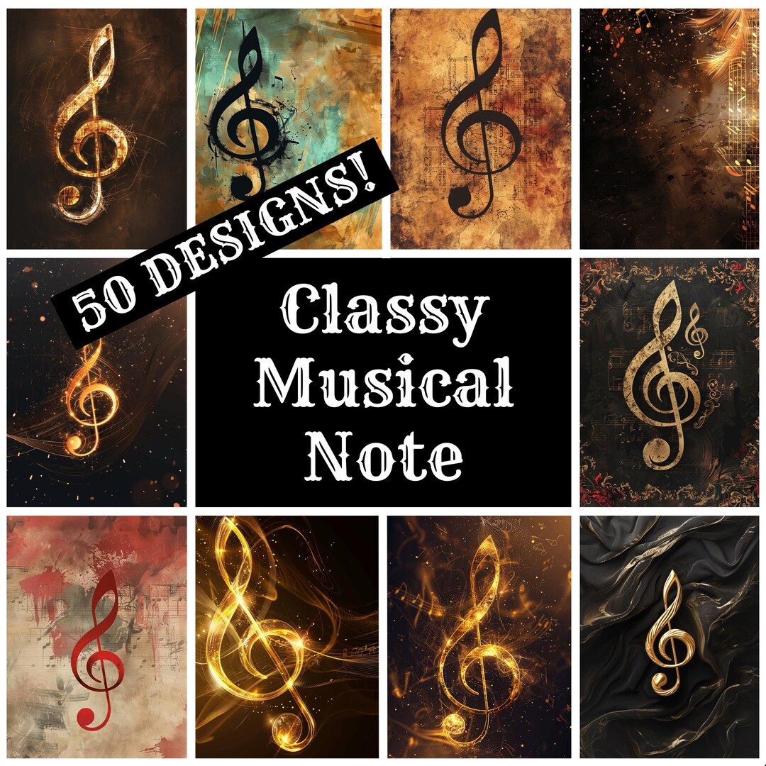 Classy Musical Note Journal Paper, Classy Musical Note Printable Paper ...