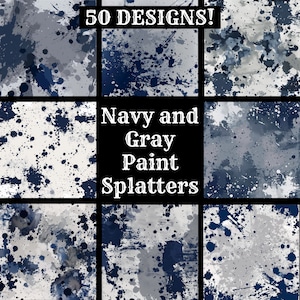 Marine und Grau Farbe Splatter Papier, Marine Farbe Splatter Druckbares Papier, Marine und Grau Farbe Splatter Journal Zubehör, Journal Einlagen