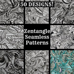 Zentangle nahtlose digitales Papier, druckbare Scrapbook Papier nahtlose Texturen, sofortiger Download kommerzielle Nutzung nahtlose Zentangle Hintergrund