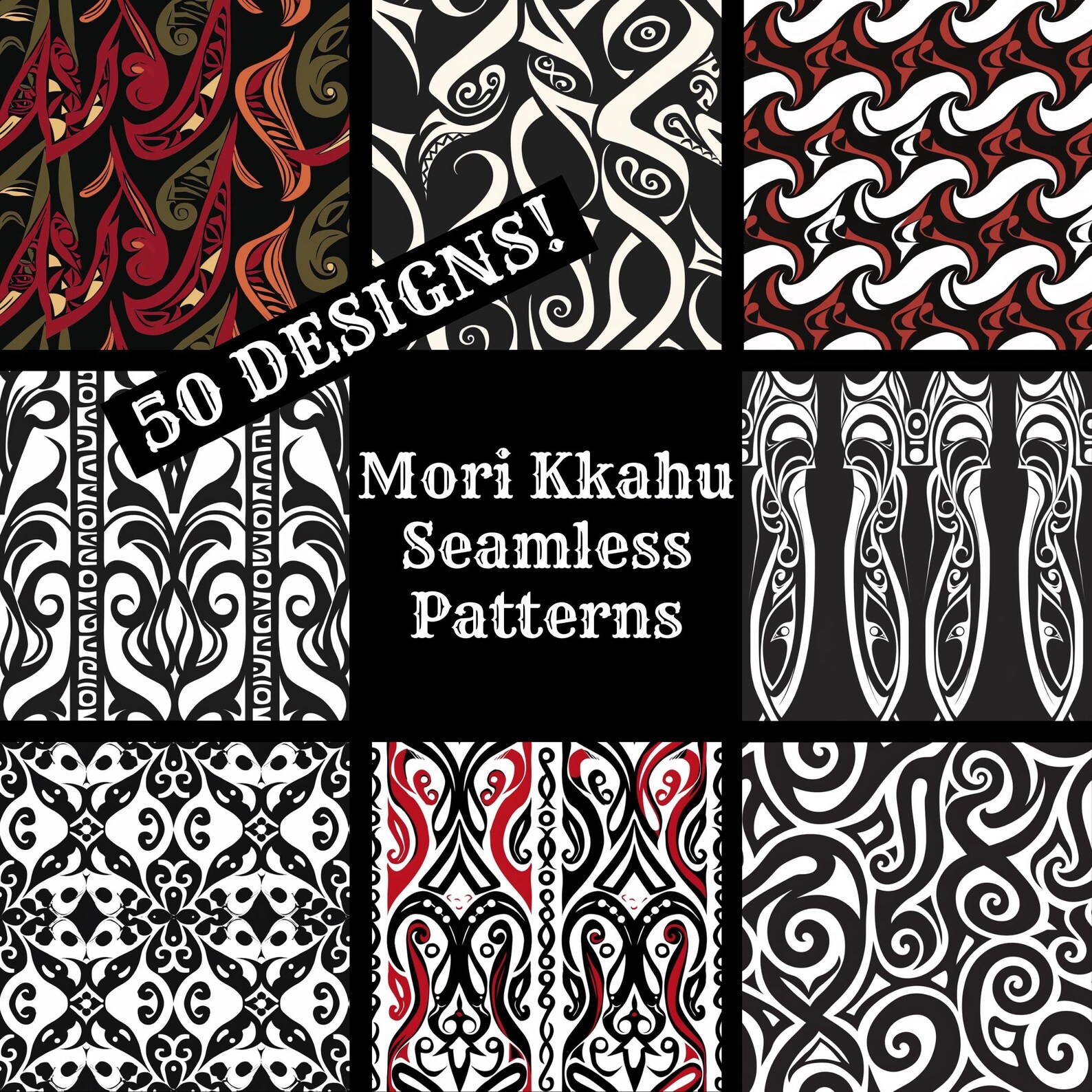 Mori Pattern Mori Kkahu Seamless Pattern: Printable Scrapbook Paper (digital ...
