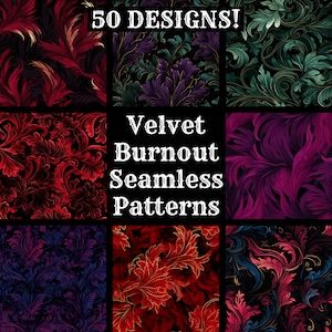 Velvet Burnout Seamless Patterns: Digital Paper Textures (PNG)