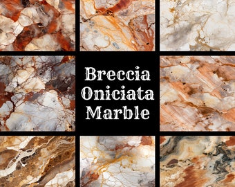 Breccia Oniciata Marble Textures: 50 Seamless Digital Papers (PNG)