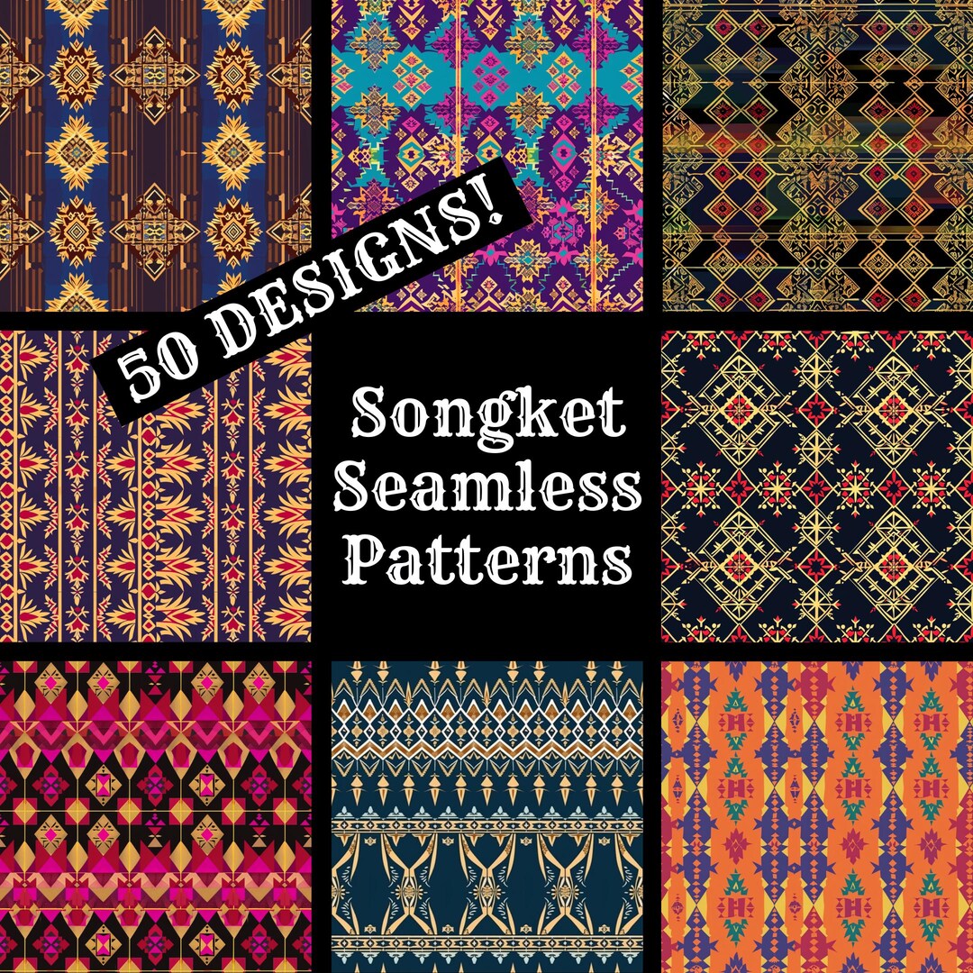 Songket Seamless Pattern: Printable Scrapbook Paper (digital Download ...