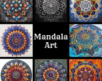 Vintage Mandala-Kunstpapier: hochauflösendes digitales Scrapbook (PNG)