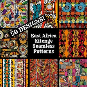 East Africa Kitenge Seamless Digital Paper, carta per album stampabile, texture senza soluzione di continuità, download digitale istantaneo