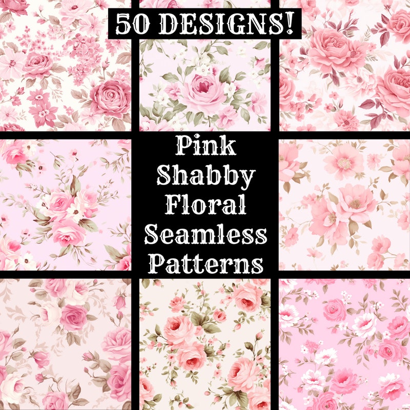 Seamless Pink Floral Pattern - Etsy