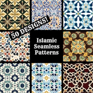 Islamic Seamless Digital Paper, Islamic Printable Scrapbook Paper Seamless Textures, Digital Instant Download
