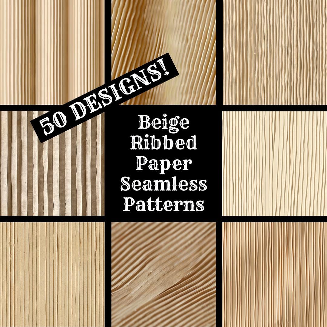 Beige Ribbed Paper Textures: 50 Seamless Patterns (digital Download) - Etsy