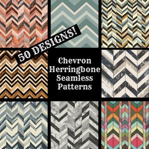 Chevron Herringbone Seamless Digital Paper, Chevron Herringbone Printable Scrapbook Paper Seamless Textures, Digital Instant Download