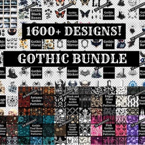 Gothic Graphics Bundle, 1,600+ Images! Discount Clipart and Digital Paper, Digital Scrapbooking, Vintage Ephemera, Rustic Digital Paper