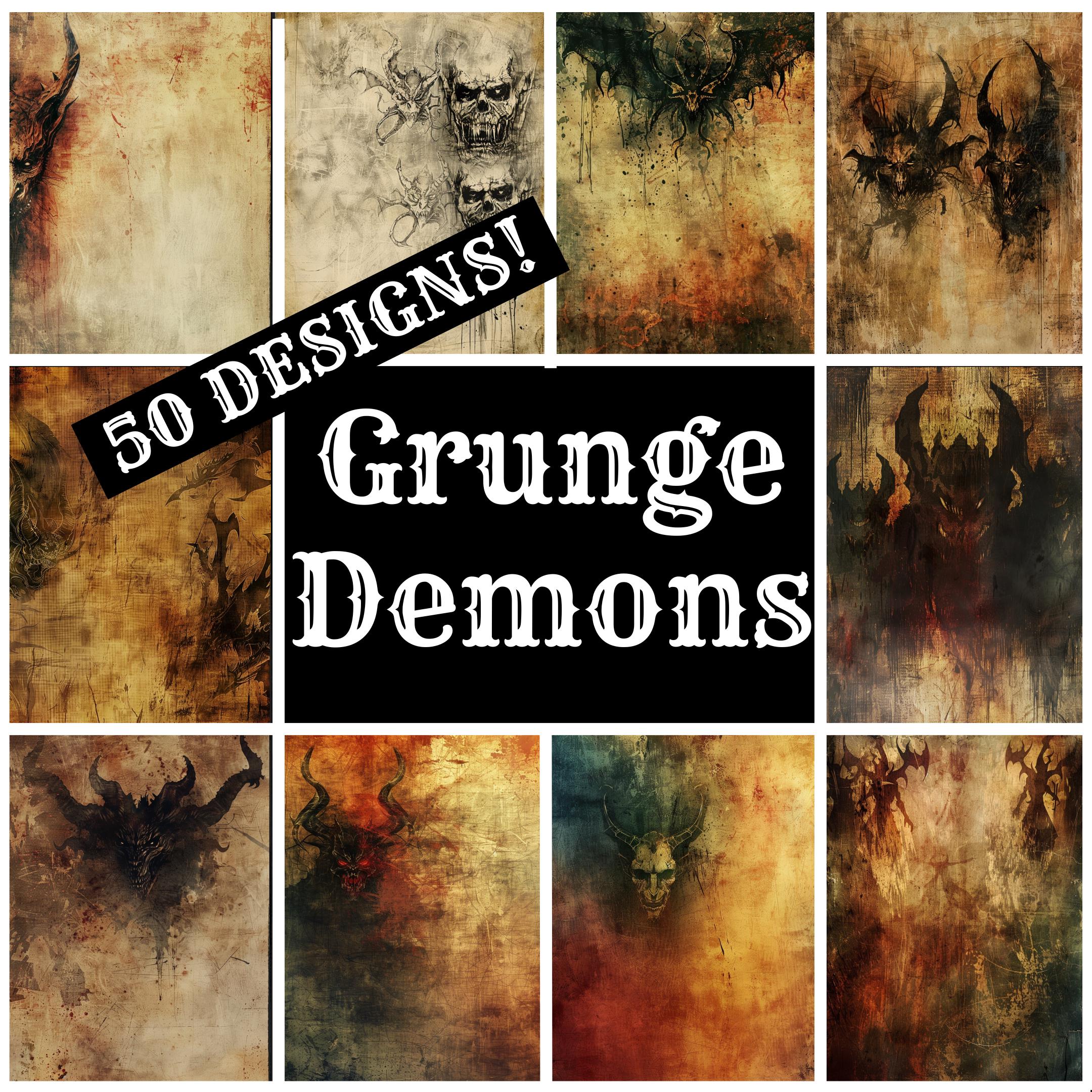 Grunge Demons Journal Paper, Vintage Scrapbook (digital Download) - Etsy