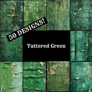 Tattered Green Journal Paper: Vintage Scrapbook Inserts (Digital Download)