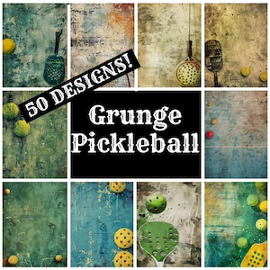 Carta per diario Grunge Pickleball, Carta stampabile Grunge Pickleball, Forniture per diario vintage, Inserti per diario