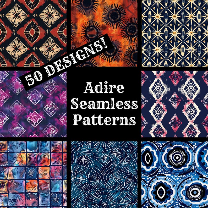 a collage of different patterns with the words 50 designs adre seamless patterns
