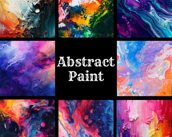 Abstract Paint Digital Paper: 50 High-Resolution Designs (Digital Download)