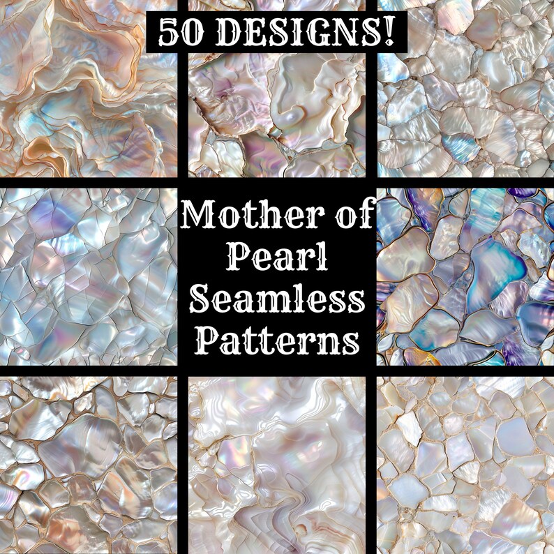 Patterns Using Pearls Mother of Pearl Seamless Patterns: Scrapbook Paper (digital Download ...