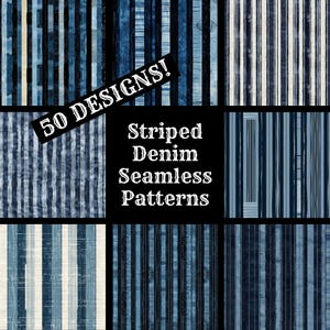 Striped Denim Seamless Digital Paper, Striped Denim Printable Scrapbook Paper Seamless Textures, Digital Instant Download