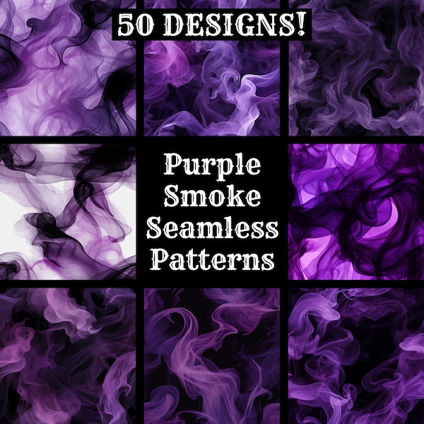 Purple Smoke Seamless Digital Paper, Printable Scrapbook Paper Seamless Textures, Instant Download, Commercial Use Purple Smoke Background