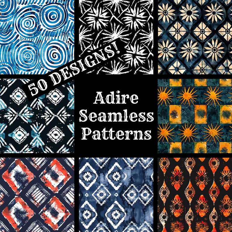 a collage of different patterns with the words adre seamless patterns