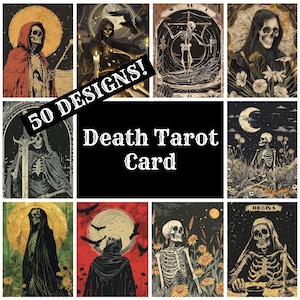 Death Tarot Card Journal Papier, Tod Tarot Karte Printable Papier, Vintage Journal Zubehör, Journal Inserts