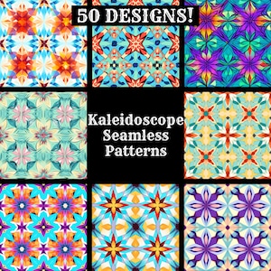 Kaleidoscope Seamless Digital Paper, Printable Scrapbook Paper Seamless Textures, Digital Instant Download Seamless Kaleidoscope Pattern