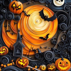 Quilled Halloween Journal Paper, Quilled Halloween Printable Paper ...