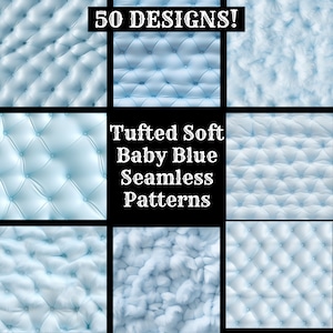 Tufted Soft Baby Blue Seamless Digital Paper, Printable Scrapbook Paper Seamless Textures, Digital Instant Download Soft Tufted Baby Blue