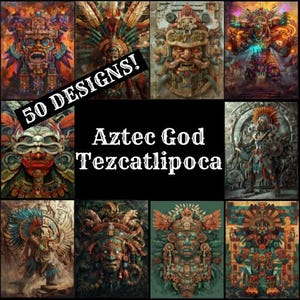 Aztec God Tezcatlipoca Journal Paper, Aztec God Tezcatlipoca Printable Paper, Vintage Journal Supplies, Journal Inserts